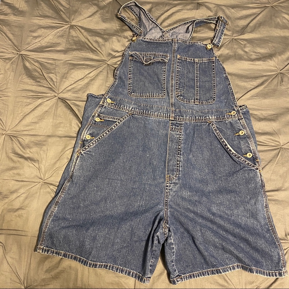 Jean Overall Shorts - Picture 1 of 7